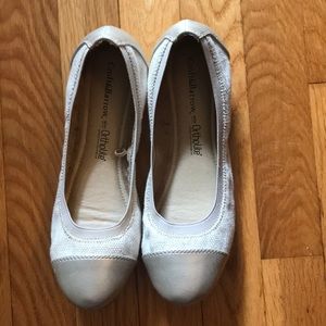 Gold and Tan Flats, size 6.5